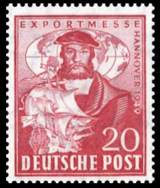 20 Pf Briefmarke: Exportmesse Hannover 1949