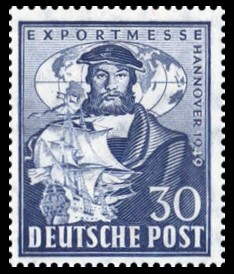 30 Pf Briefmarke: Exportmesse Hannover 1949