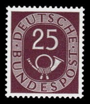 25 Pf Briefmarke: Posthorn