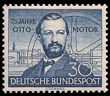 30 Pf Briefmarke: 75 Jahre Ottomotor