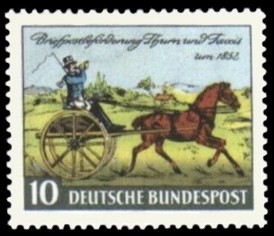 10 Pf Briefmarke: Briefpostbeförderung Thurn und Taxis