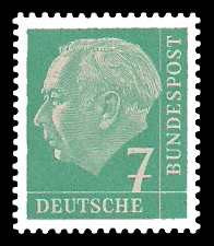 7 Pf Briefmarke: Th. Heuss - 1.Bundespräsident