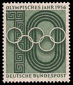 10 Pf Briefmarke: Olympisches Jahr 1956