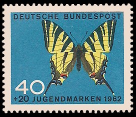 40 + 20 Pf Briefmarke: Für die Jugend 1962, Schmetterlinge