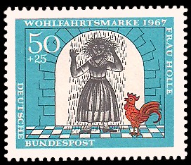 50 + 25 Pf Briefmarke: Wohlfahrtsmarke 1967, Frau Holle