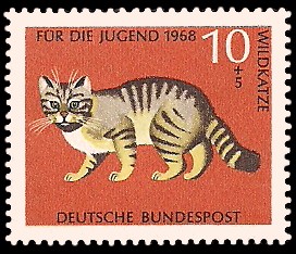 10 + 5 Pf Briefmarke: Für die Jugend 1968, bedrohte Tiere