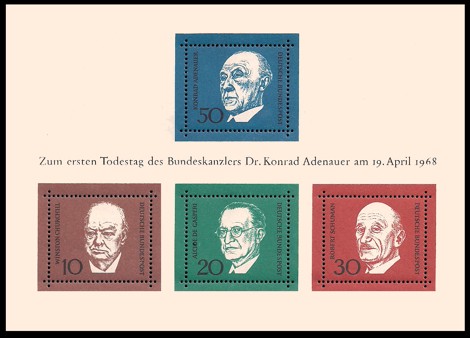  Briefmarke: Block: 1. Todestag Konrad Adenauer