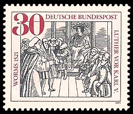 30 Pf Briefmarke: 450. Jahrestag des Wormser Reichstags