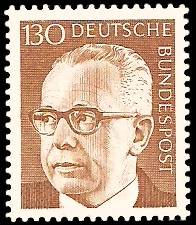130 Pf Briefmarke: Bundespräsident Gustav Heinemann