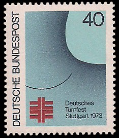 40 Pf Briefmarke: Deutsches Turnfest Stuttgart 1973