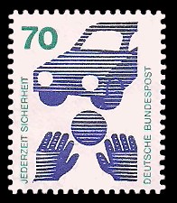 70 Pf Briefmarke: Jederzeit Sicherheit