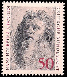 50 Pf Briefmarke: 450. Todestag Hans Holbein der Ältere
