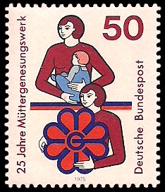 50 Pf Briefmarke: 25 Jahre Müttergenesungswerk