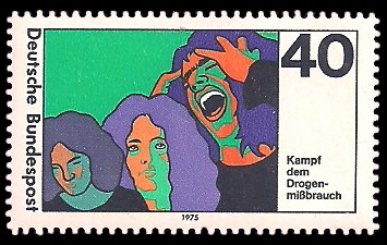 40 Pf Briefmarke: Kampf dem Drogenmissbrauch