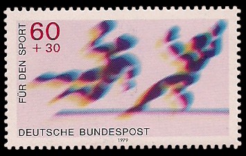 60 + 30 Pf Briefmarke: Für den Sport