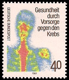 40 Pf Briefmarke: Gesundheit durch Vorsorge gegen den Krebs