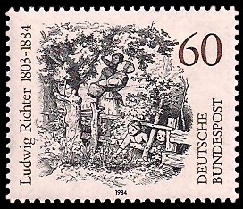 60 Pf Briefmarke: 100. Todestag Ludwig Richter
