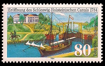 80 Pf Briefmarke: Schleswig-Holsteinischer Canal / Eider-Kanal