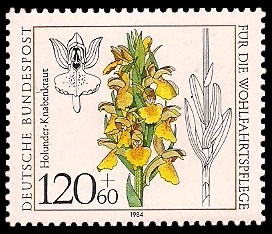 120 + 60 Pf Briefmarke: Für die Wohlfahrtspflege 1984, Orchideen