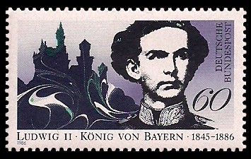 60 Pf Briefmarke: 100. Todestag Ludwig II. König von Bayern