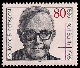 80 Pf Briefmarke: 100. Geburtstag Karl Barth