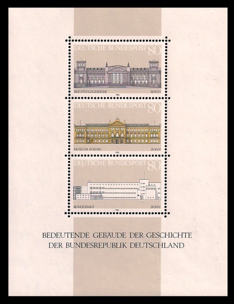  Briefmarke: Block: Bedeutende Gebäude der Geschichte der BRD