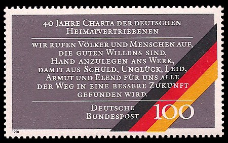 100 Pf Briefmarke: 40 Jahre Charta der deutschen Heimatvertriebenen