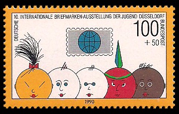 100 + 50 Pf Briefmarke: 10. Internationale Briefmarken-Ausstellung der Jugend