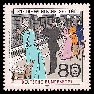80 + 35 Pf Briefmarke: Wohlfahrtsmarke 1990, Postgeschichte