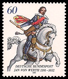 60 Pf Briefmarke: 400. Geburtstag Jan von Werth