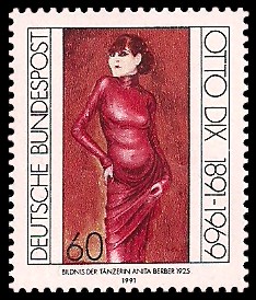 60 Pf Briefmarke: 100. Geburtstag Otto Dix