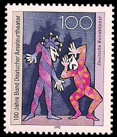 100 Pf Briefmarke: 100 Jahre Bund Deutscher Amateurtheater