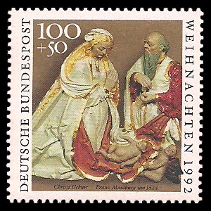100 + 50 Pf Briefmarke: Weihnachtsmarke 1992