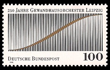100 Pf Briefmarke: 250 Jahre Gewandhausorchester Leipzig
