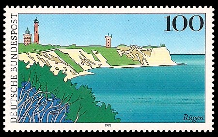 100 Pf Briefmarke: Landschaften in Deutschland