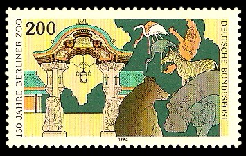 200 Pf Briefmarke: 150 Jahre Berliner Zoo