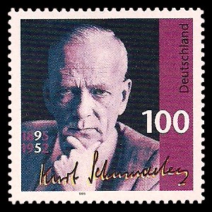 100 Pf Briefmarke: 100. Geburtstag Kurt Schumacher