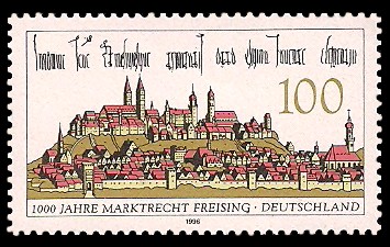 100 Pf Briefmarke: 1000 Jahre Marktrecht Freising