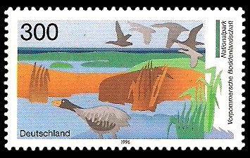 300 Pf Briefmarke: Nationalpark Vorpommersche Boddenlandschaft