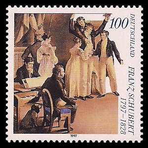 100 Pf Briefmarke: 200. Geburtstag Franz Schubert