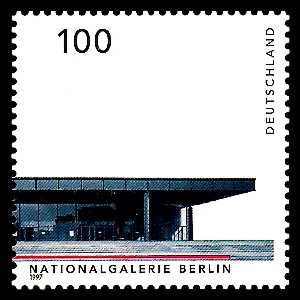 100 Pf Briefmarke: Deutsche Architektur nach 1945