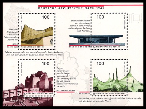  Briefmarke: Blockausgabe: Deutsche Architektur nach 1945