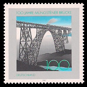 100 Pf Briefmarke: 100 Jahre Müngstener Brücke