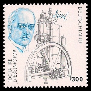 300 Pf Briefmarke: 100 Jahre Dieselmotor