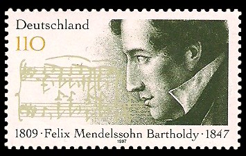 110 Pf Briefmarke: 150. Todestag Felix Mendelssohn Bartholdy