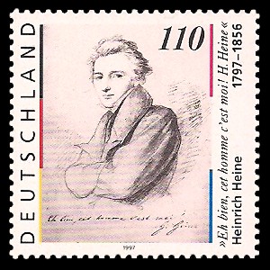 110 Pf Briefmarke: 200. Geburtstag Heinrich Heine