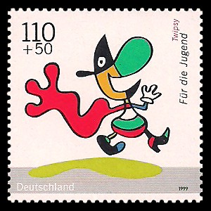 110 + 50 Pf Briefmarke: Für die Jugend 1999, Kinderfernsehen