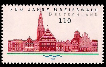 110 Pf Briefmarke: 750 Jahre Greifswald