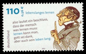 110 Pf / 0,56 € Briefmarke: Lebenslanges Lernen