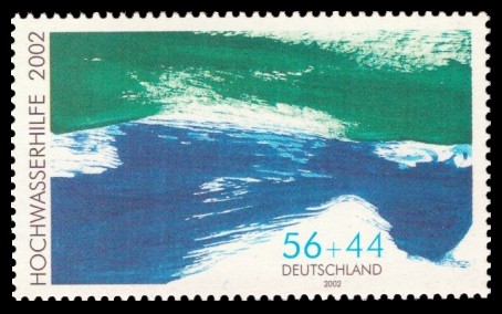 56 + 44 Ct Briefmarke: Hochwasserhilfe 2002